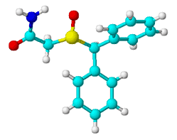 Τρισδιάστατη απεικόνιση της δομή της μοδαφινίλης