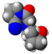 Τρισδιάστατη απεικόνιση του μορίου της βιλνταγλιπτίνης